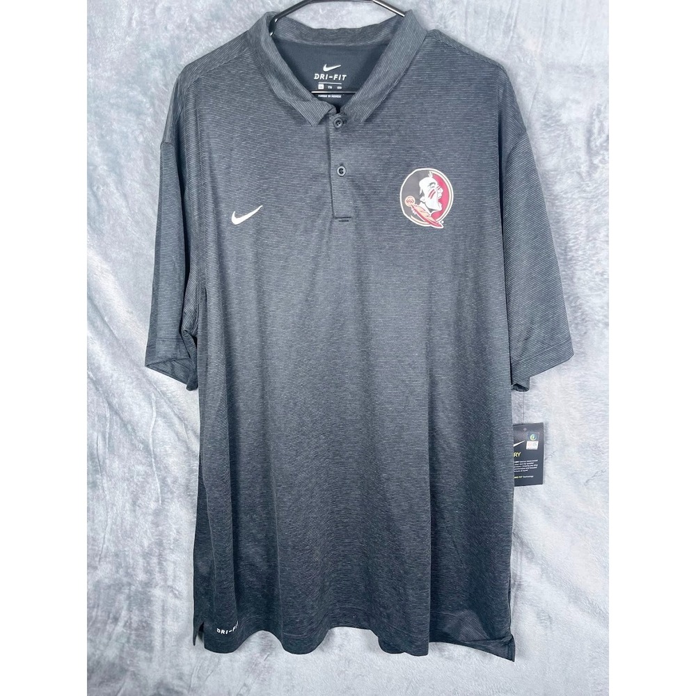 Nike Florida State Seminoles Men's Polo Shirt Charcoal Gray Size XXL‎ Brand New